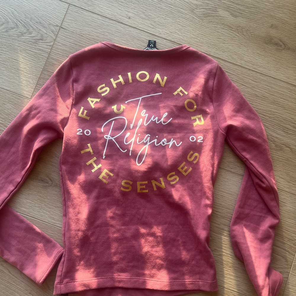 True Religion Women's Pink Long Sleeve Top